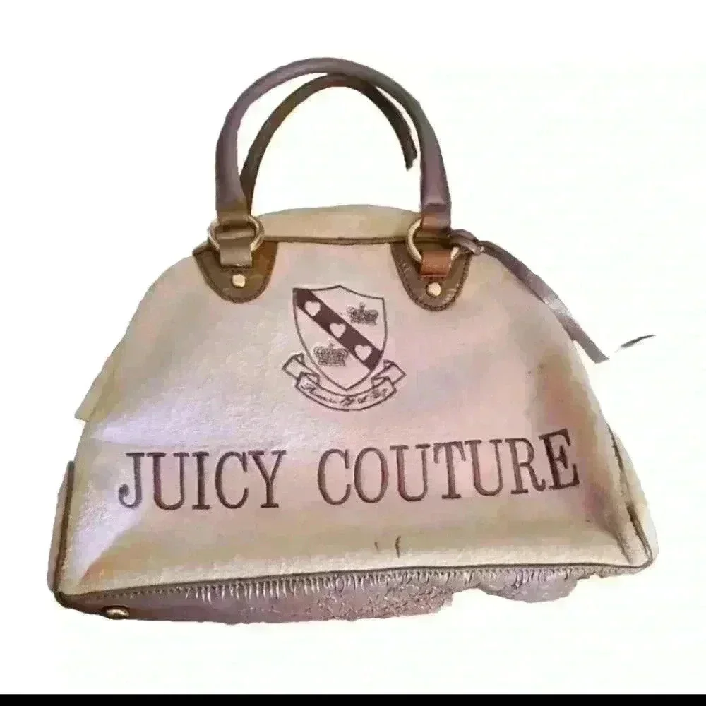 Juicy Couture Vintage Pink Terry Medium Bowling Bag Purse